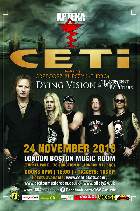 ODWOŁANY Koncert zespołów Apteka, Ceti, Dying Vision i THC w Londynie
