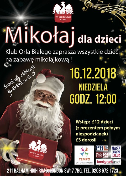 Orzeł Biały na Balham zaprasza na spotkanie z Mikołajem