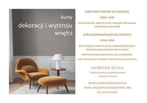 Akademia Design zaprasza na kurs "Projektowanie i wystrój wnętrz"