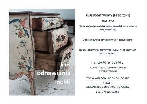 Akademia Design zaprasza na kurs renowacji mebli