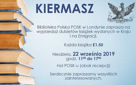 Londyn: Kiermasz Biblioteki Polskiej POSK 