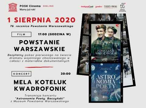 Pierwsze urodziny POSK Cinema z programem poświęconym Powstaniu Warszawskiemu