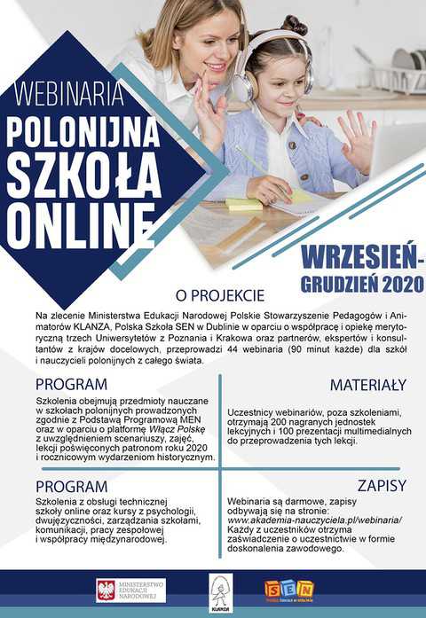 Polonijna Szkoła Online - webinaria