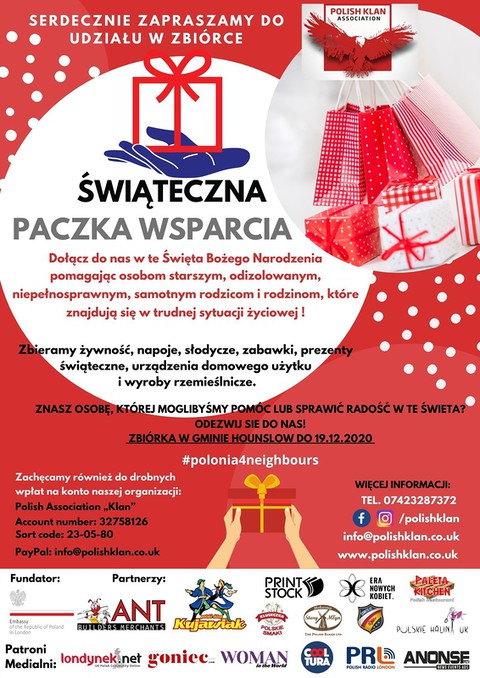 Londyn: Świąteczna paczka wsparcia dla rodaków