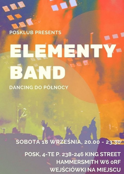 Sobotnia zabawa w POSKlubie z zespołem Elementy