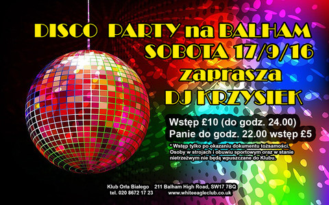 Disco Party @Balham 17 września