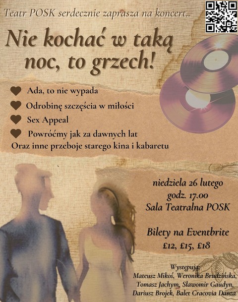 Spektakl muzyczny "Nie kochać w taką noc, to grzech"