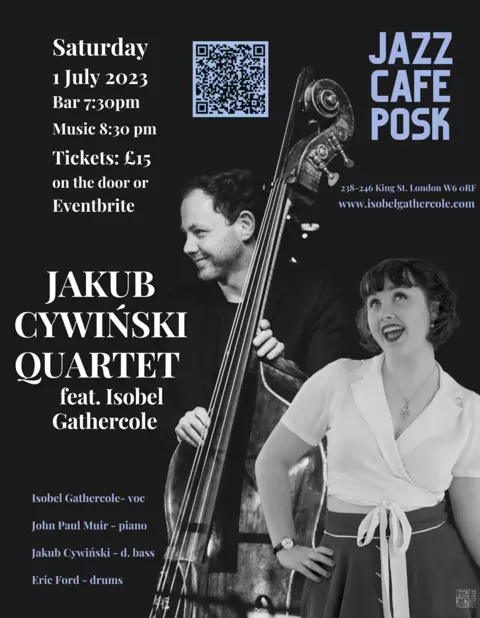 Jazz Cafe POSK zaprasza: Jakub Cywinski Quartet feat. Isobel Gathercole