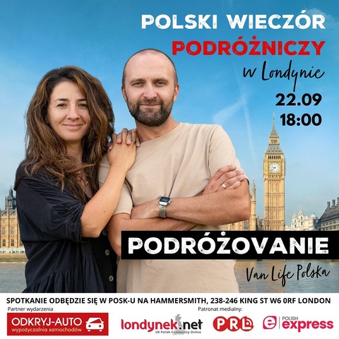 Polski wieczór podróżniczy z Kasią i Łukaszem z kanału PodróżoVanie