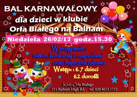 Karnawałowy bal dla dzieci @Balham