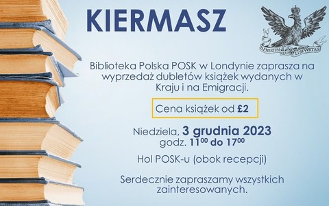 Kiermasze Biblioteki Polskiej POSK w Londynie