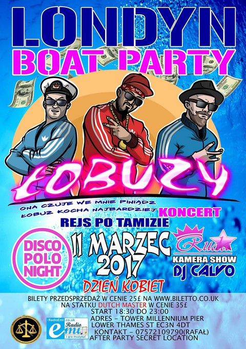 Zespół Łobuzy - Disco Polo Boat Party w Londynie
