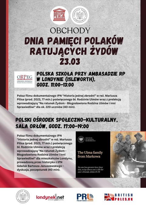 Obchody Dnia Pamięci Polaków Ratujących Żydów