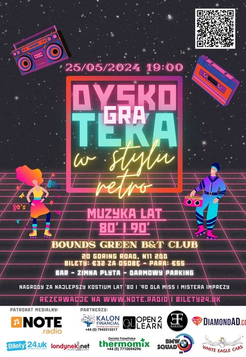 Dyskoteka Gra! Zabawa w stylu lat 80' i 90'