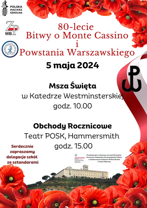 Obchody 80. rocznicy Bitwy o Monte Cassino i Powstania Warszawskiego