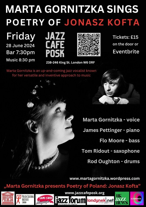 Jazz Café POSK: Marta Gornitzka Sings Poetry of Jonasz Kofta!