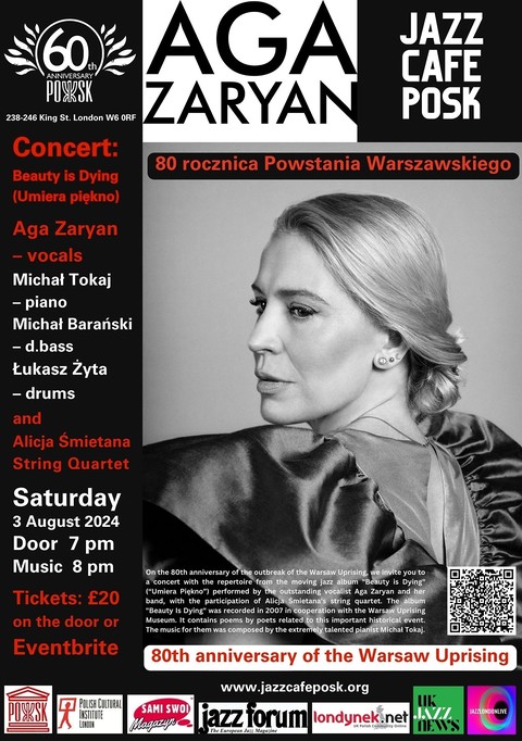Jazz Café POSK: AGA ZARYAN QUARTET with Alicja Śmietana String Quartet