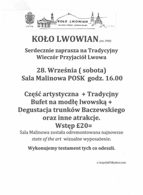 Tradycyjny Wieczór Przyjaciół Lwowa