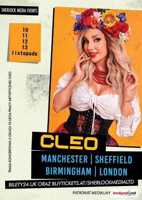 Koncerty CLEO w Manchesterze, Sheffield, Birmingham oraz Londynie!