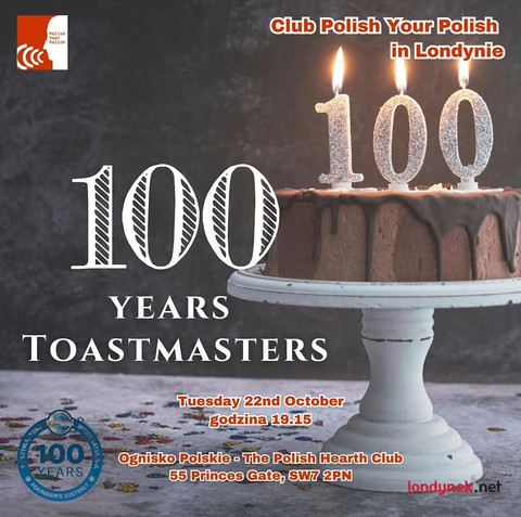 Zaproszenie na świętowanie 100-lecia Toastmasters!