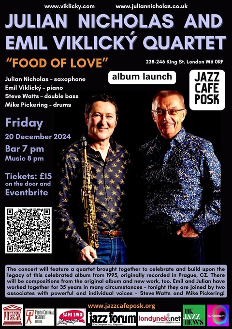 Jazz Café POSK: Julian Nicholas and Emil Viklicky Quartet - "Food of Love"