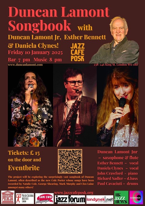 Duncan Lamont Songbook with Duncan Lamont Jr, Esther Bennett and Daniela Clynes!