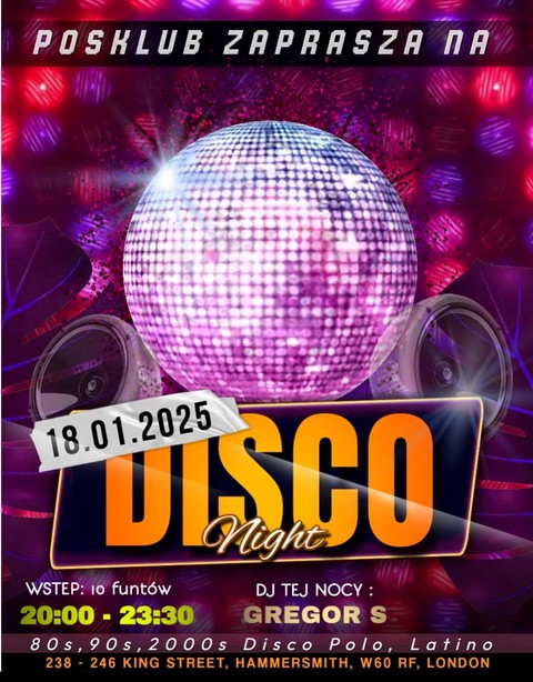 POSKlub zaprasza: Disco night z Gregorem S