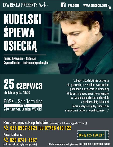 Koncert "Kudelski śpiewa Osiecką" w Londynie