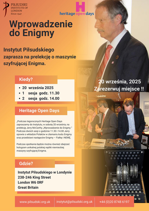 Wprowadzenie do Enigmy – prelekcja Jerry’ego McCarthy’ego w Instytucie Piłsudskiego