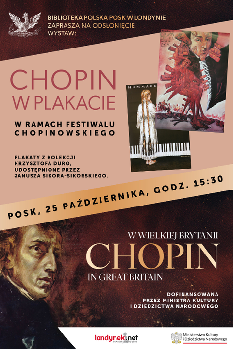 "Chopin w plakacie" oraz "Chopin w Wielkiej Brytanii" - wystawy w POSKu