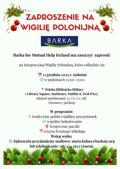Wigilia polonijna w Dublinie