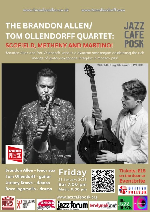 Jazz Café POSK zaprasza: The Brandon Allen/Tom Ollendorff Quartet