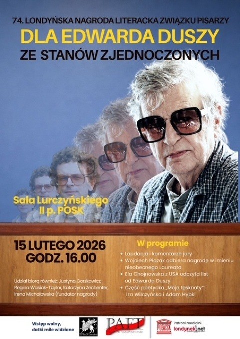 Uroczystość wręczenia 74. Londyńskiej Nagrody Literackiej Związku Pisarzy 