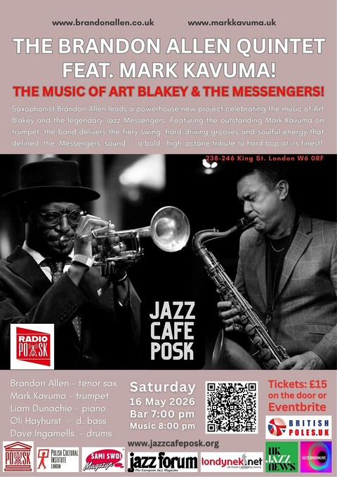 Jazz Café POSK zaprasza: The Brandon Allen Quintet feat. Mark Kavuma