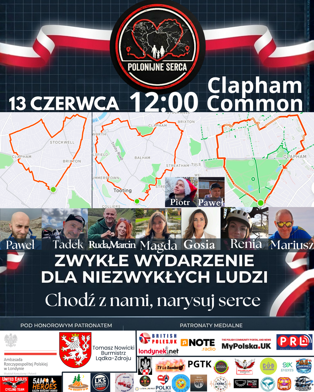 Polonijne Serca — ruch i piknik na Clapham Common