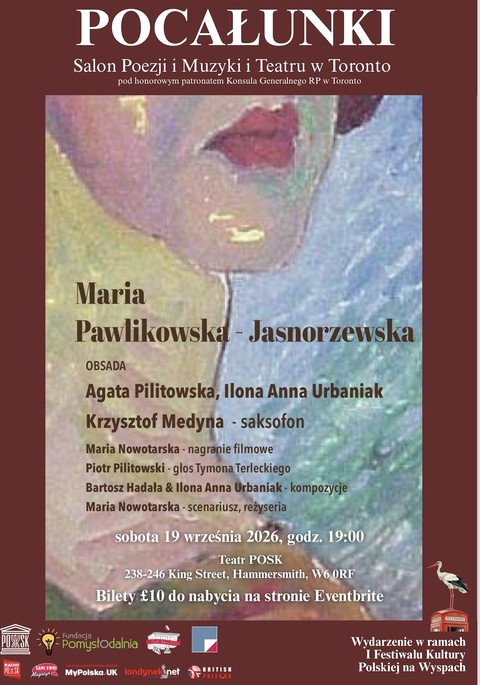 Salon Poezji, Muzyki i Teatru w Toronto przedstawia spektakl "Pocałunki" w POSKu