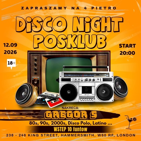 Disco night w POSKlubie: DJ Gregor S zaprasza