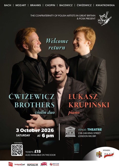 Wieczór muzyki klasycznej w POSK - Bracia Ćwiżewiczowie i Łukasz Krupiński