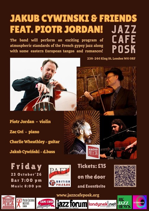 Jazz Café POSK zaprasza: Jakub Cywiński & Friends feat. Piotr Jordan