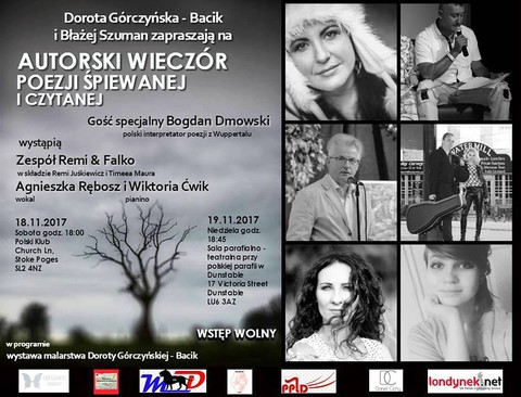 Autorski wieczór poezji śpiewanej i czytanej Doroty Górczyńskiej-Bacik i Błażeja Szumana