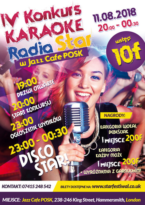 IV Konkurs Karaoke RADIA STAR w Jazz Cafe POSK Londyn