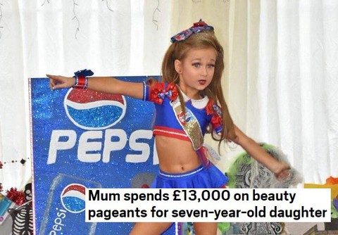 Mum spends £13,000 on beauty pageants for seven-year-old daughter