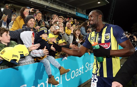 Usain Bolt played in a friendly match in the colors of Central Coast Mariners