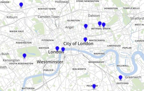 Interaktywna mapa po sztuce w Londynie