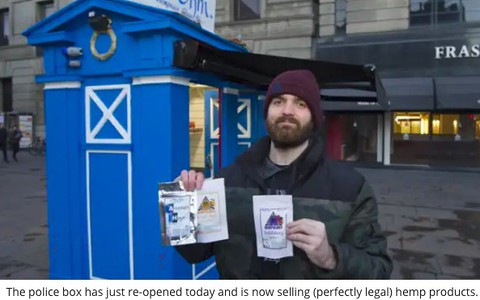 W Edynburgu produkty z marihuaną można kupić w byłej budce policyjnej 