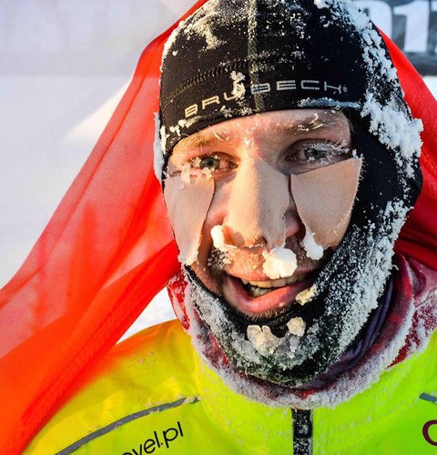 Piotr Suchenia the winner of the marathon in Antarctica