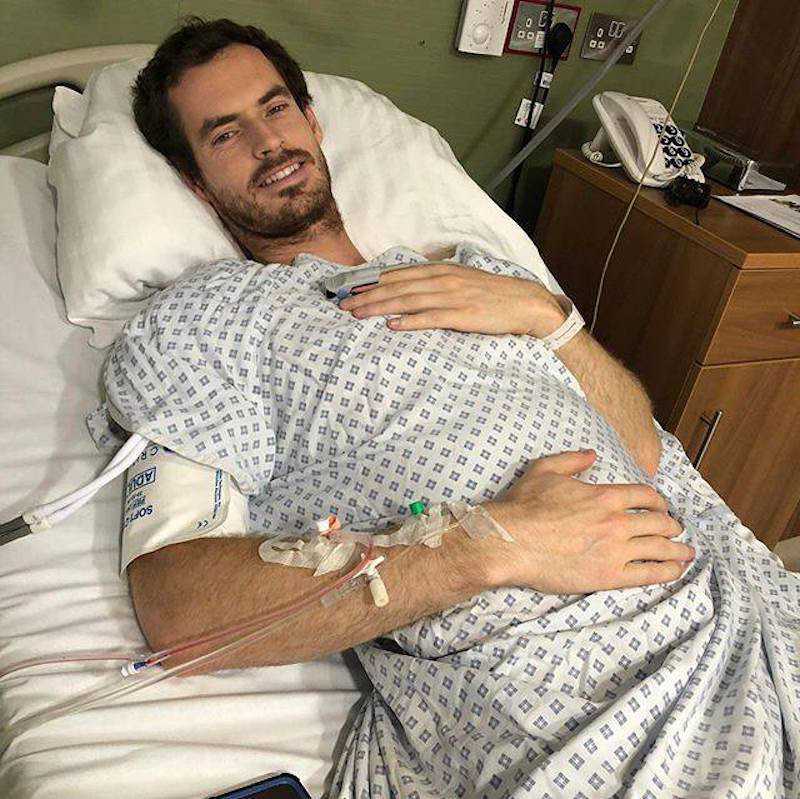 Andy Murray posts hospital photos after undergoing hip resurfacing surgery