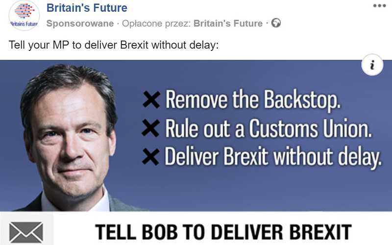 Nikt nie wie, kto wydał 250 tys. funtów na reklamy Brexitu na Facebooku