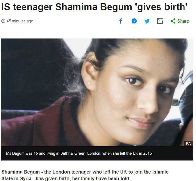 Brytyjska wojowniczka IS Shamima Begum urodziła syna i chce wrócić