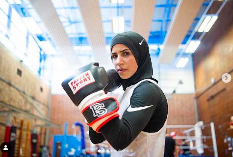 Hijabs and a covered body. New boxing suits